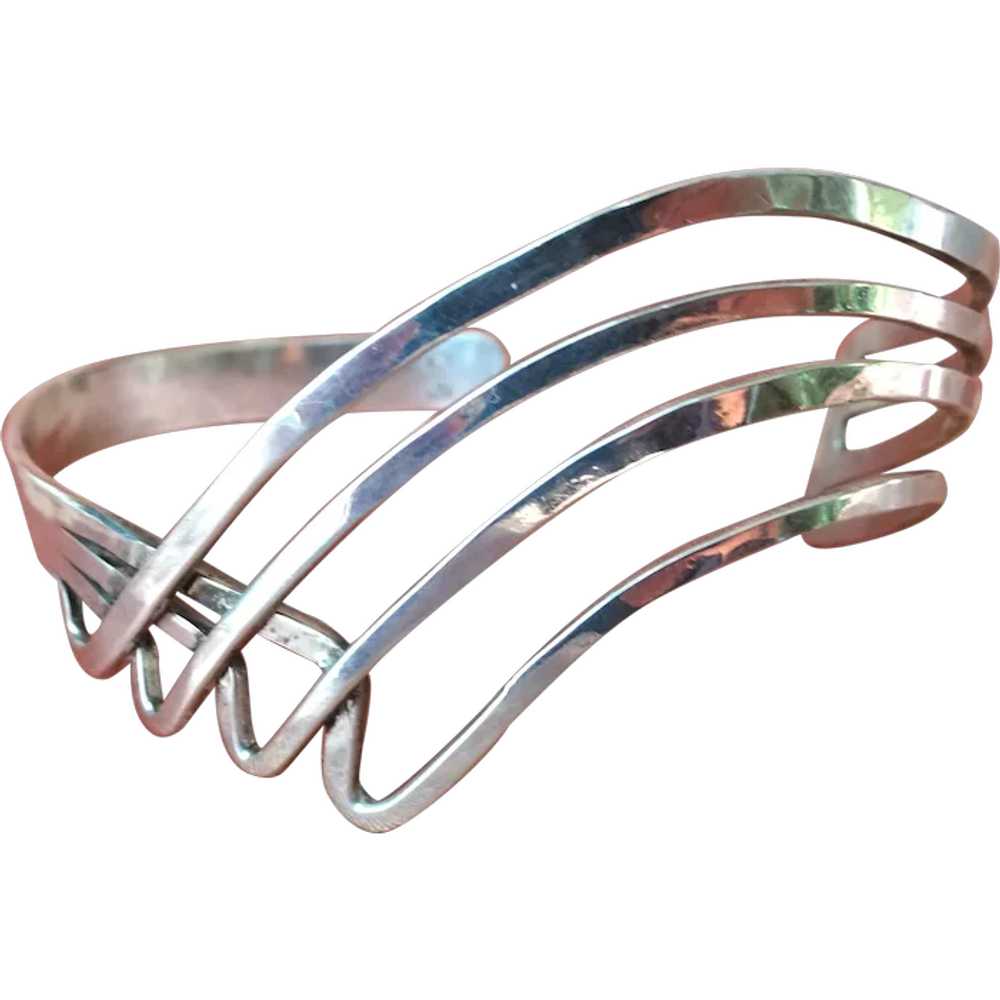 FABULOUS Modernist Sterling Silver Bracelet, Eye … - image 1