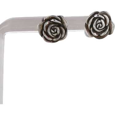 Sterling Silver Chamilia Flower Rose Stud Earrings