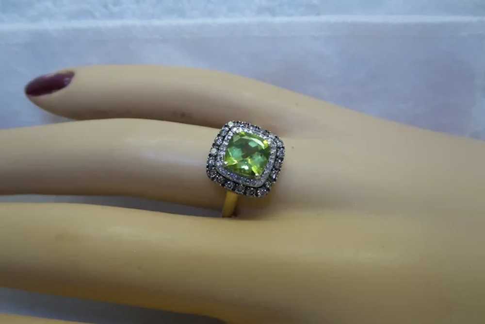 Lovely Solid 14kt Natural  Cushion Cut Peridot an… - image 10