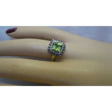 Lovely Solid 14kt Natural  Cushion Cut Peridot and