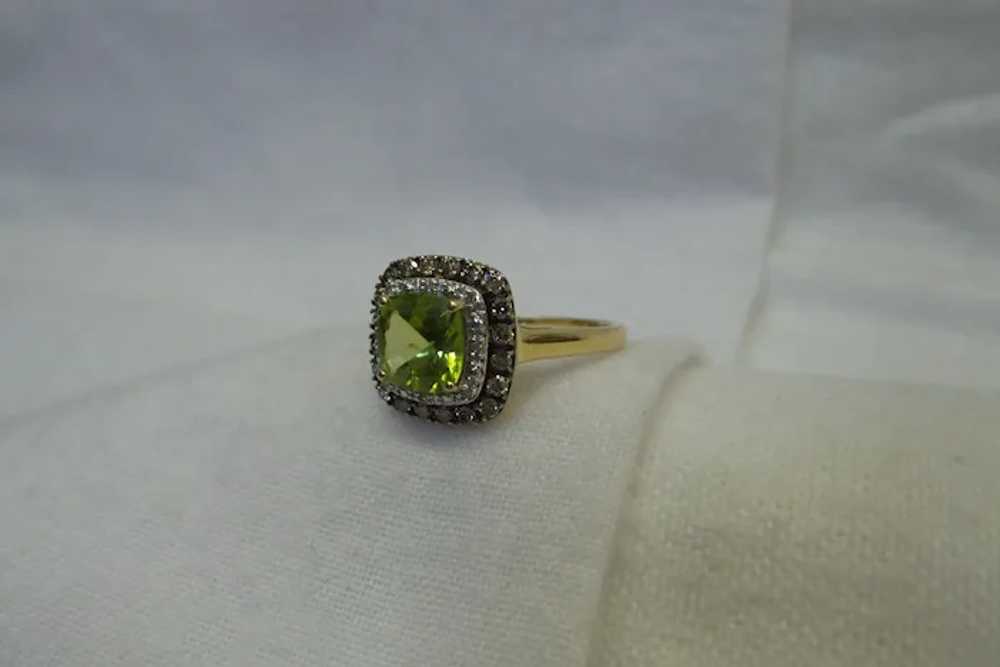 Lovely Solid 14kt Natural  Cushion Cut Peridot an… - image 3