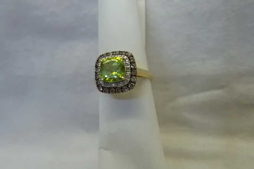 Lovely Solid 14kt Natural  Cushion Cut Peridot an… - image 4