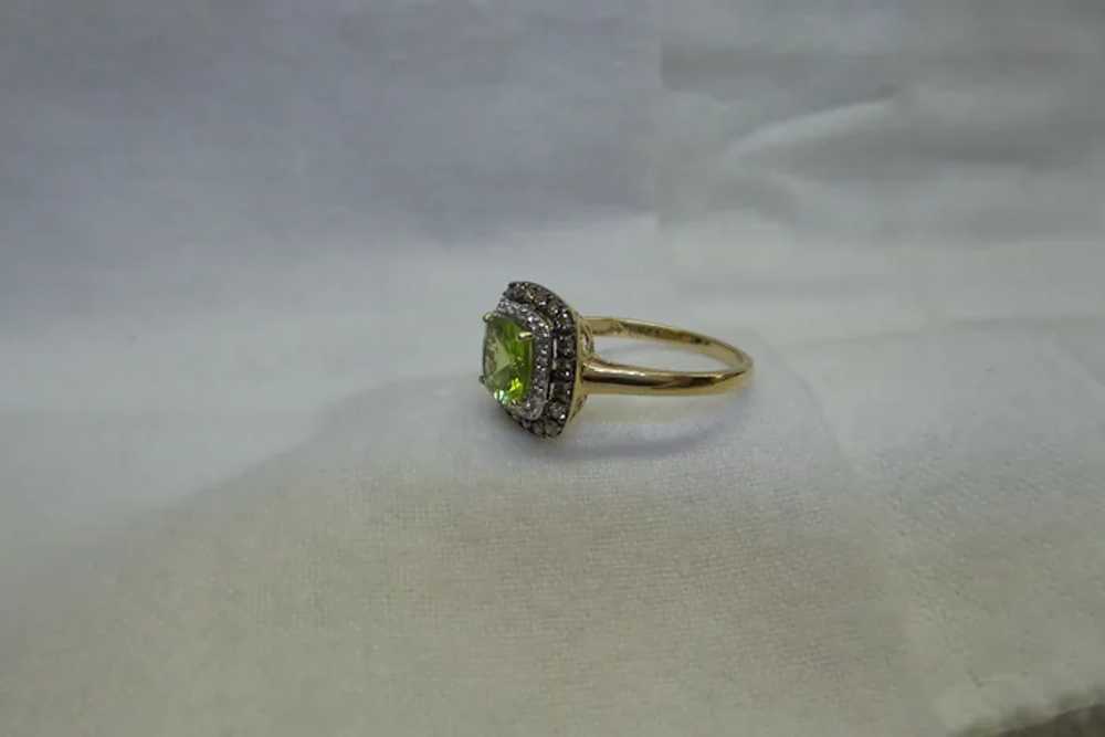 Lovely Solid 14kt Natural  Cushion Cut Peridot an… - image 5