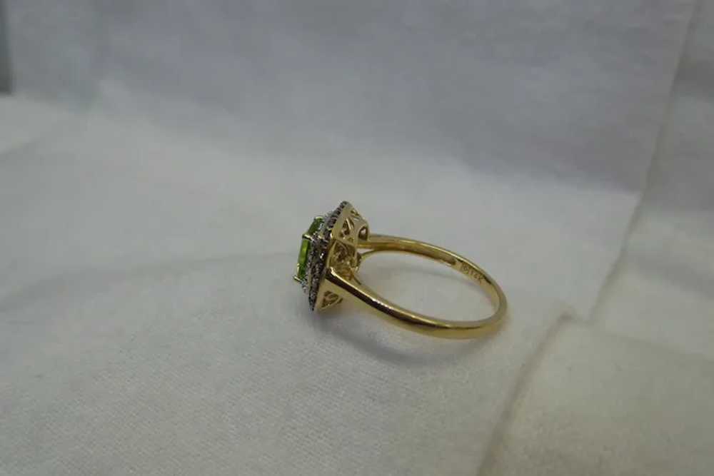 Lovely Solid 14kt Natural  Cushion Cut Peridot an… - image 6