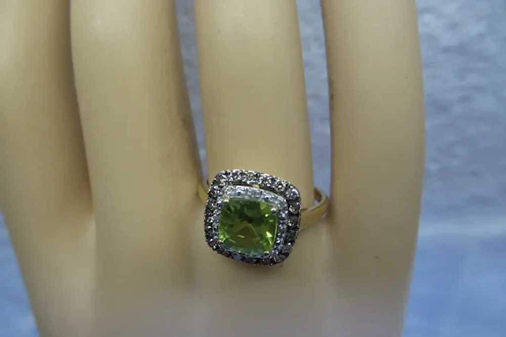 Lovely Solid 14kt Natural  Cushion Cut Peridot an… - image 8