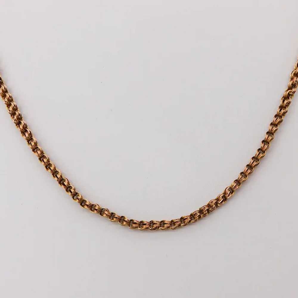 Antique Victorian 14K Rose Gold Chain Necklace Ro… - image 10