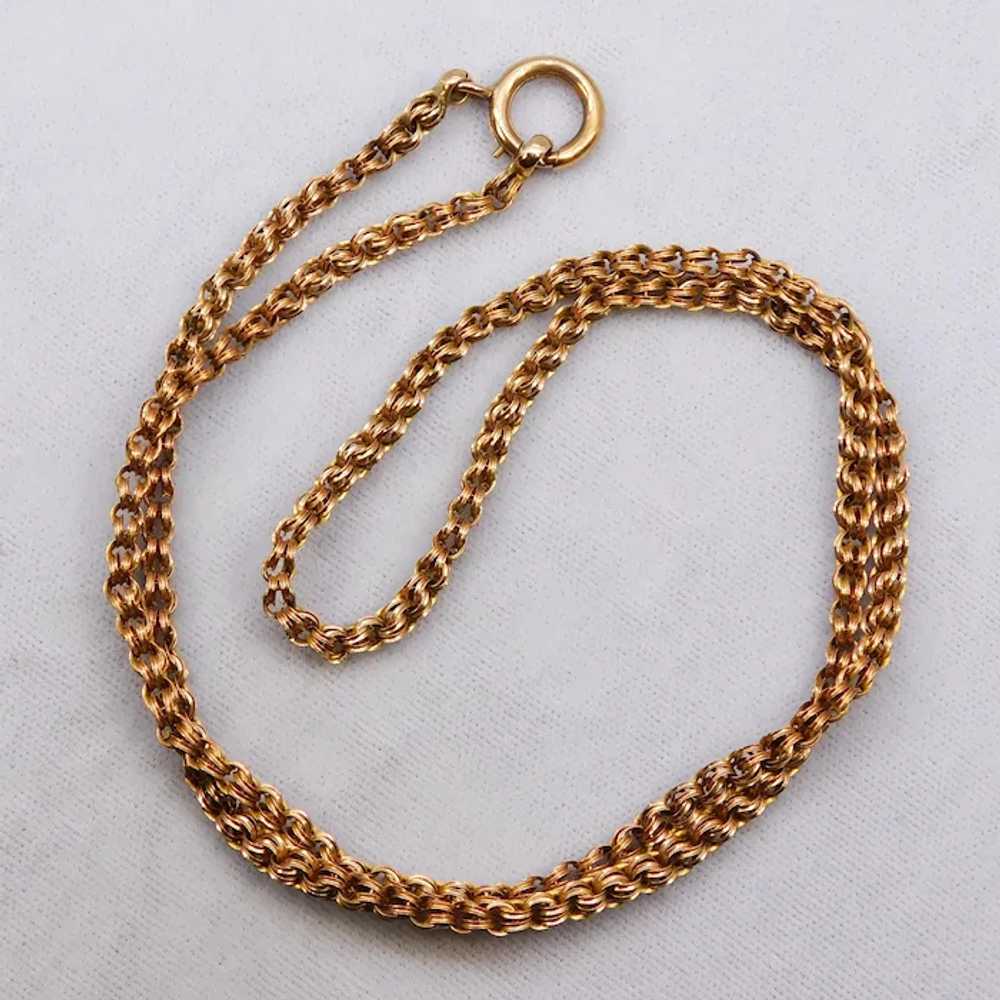 Antique Victorian 14K Rose Gold Chain Necklace Ro… - image 11
