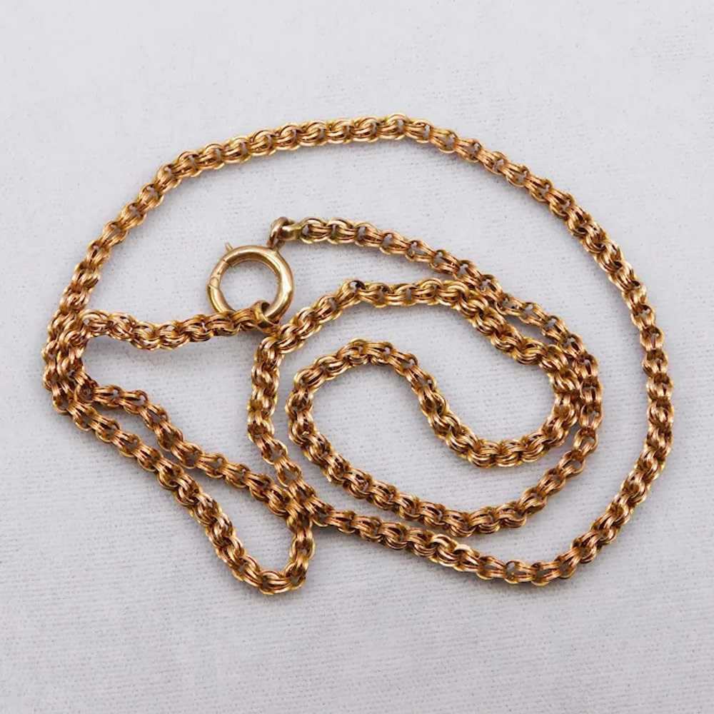 Antique Victorian 14K Rose Gold Chain Necklace Ro… - image 12