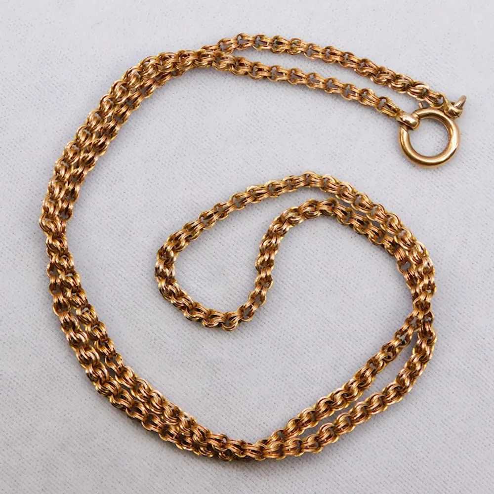Antique Victorian 14K Rose Gold Chain Necklace Ro… - image 2
