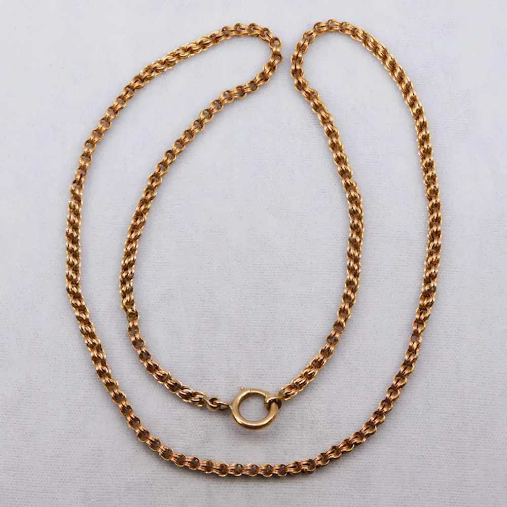 Antique Victorian 14K Rose Gold Chain Necklace Ro… - image 3