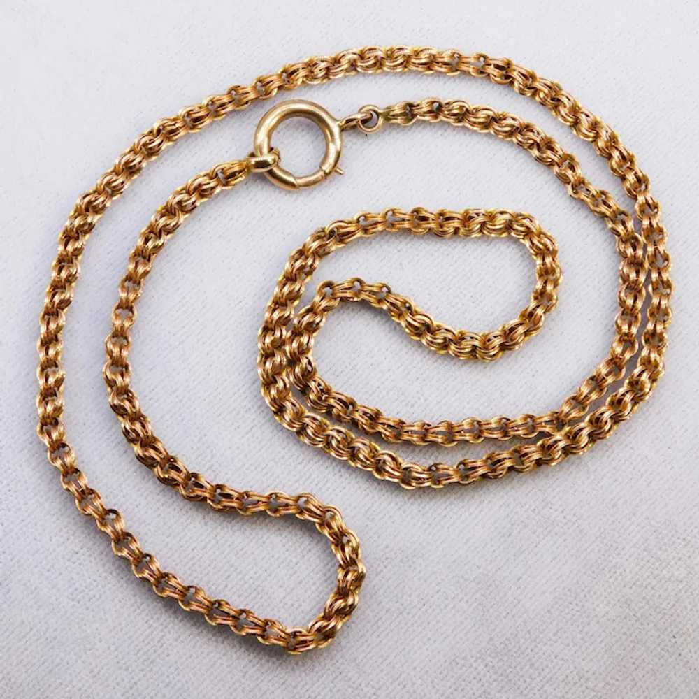 Antique Victorian 14K Rose Gold Chain Necklace Ro… - image 7