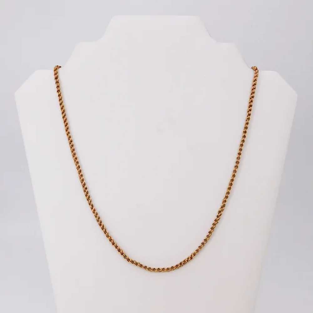 Antique Victorian 14K Rose Gold Chain Necklace Ro… - image 9