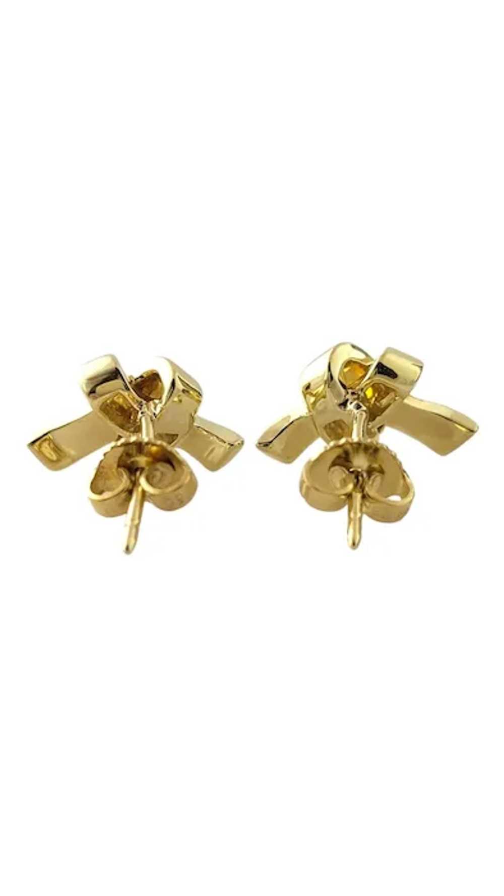 18K Yellow Gold Bow Stud Earrings #16874 - image 4
