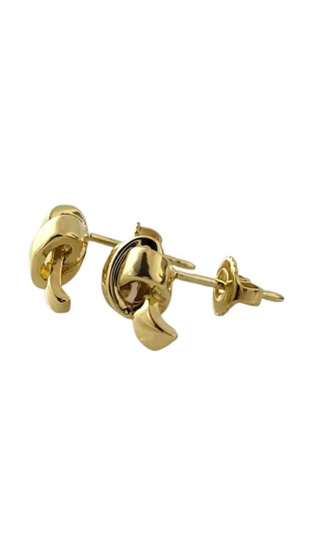 18K Yellow Gold Bow Stud Earrings #16874 - image 5