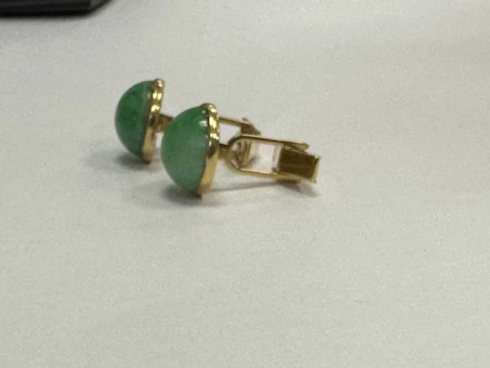 14k Apple Jade Cufflinks - image 10