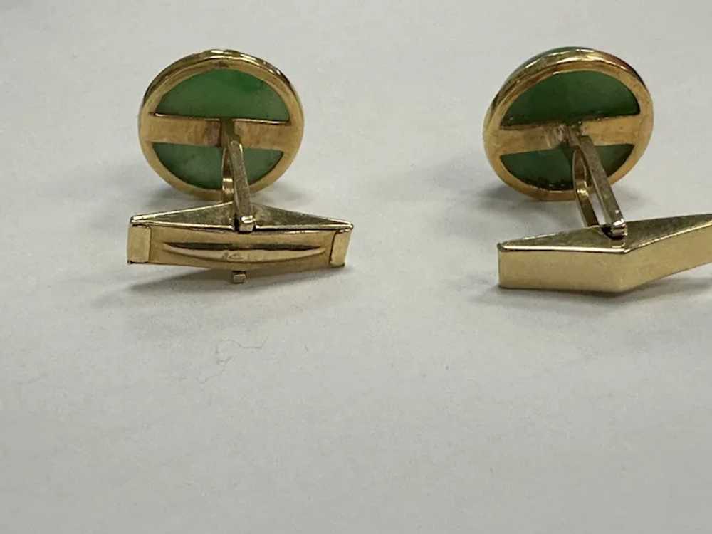 14k Apple Jade Cufflinks - image 11