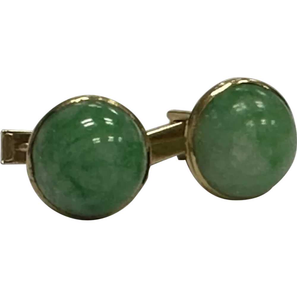 14k Apple Jade Cufflinks - image 1