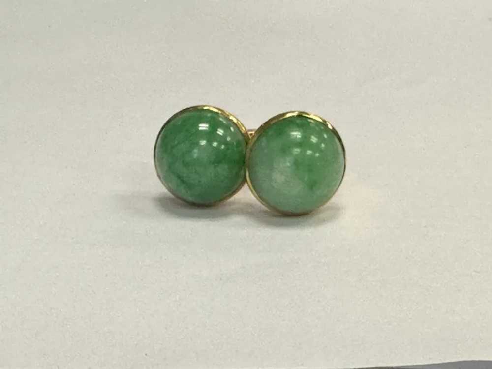 14k Apple Jade Cufflinks - image 2