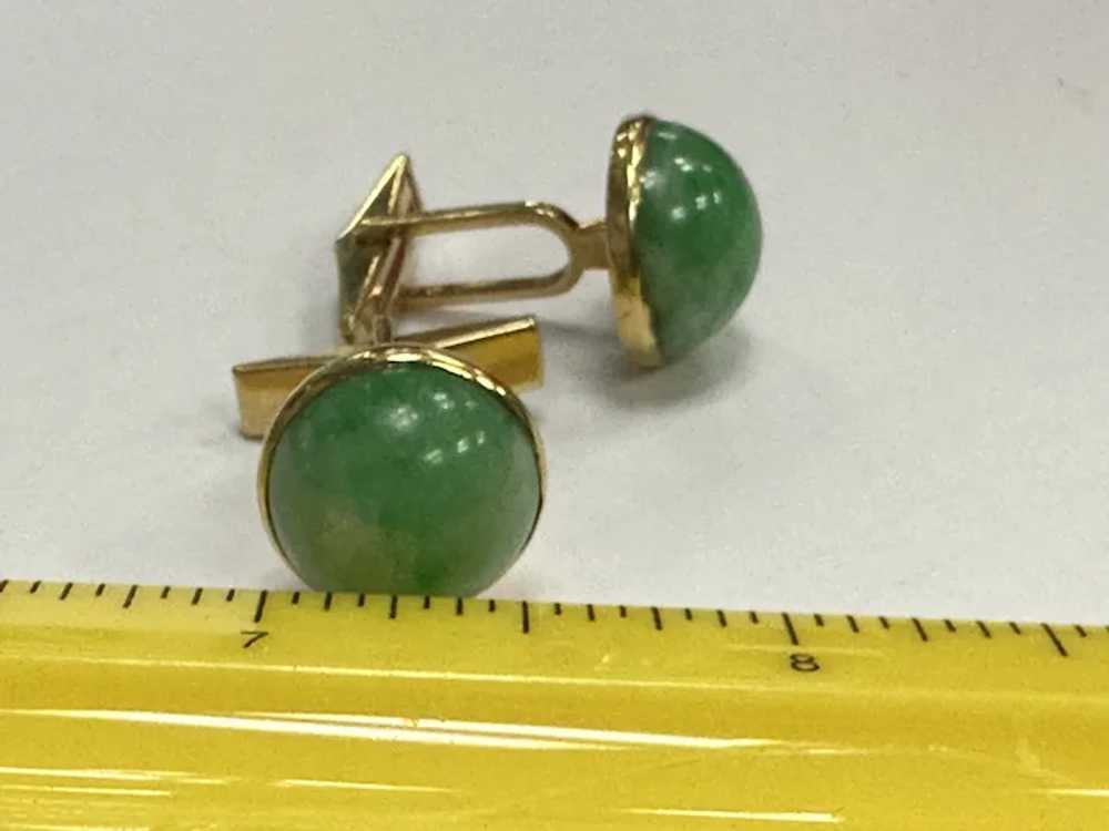 14k Apple Jade Cufflinks - image 3