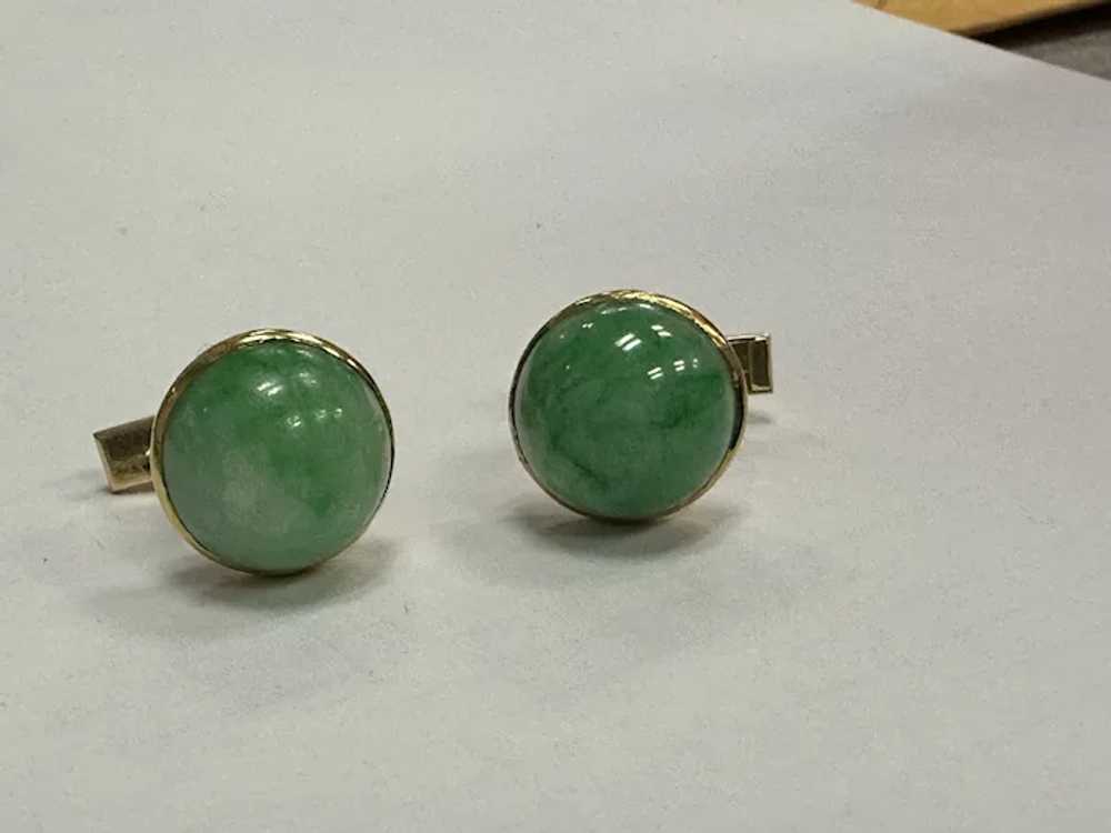 14k Apple Jade Cufflinks - image 6