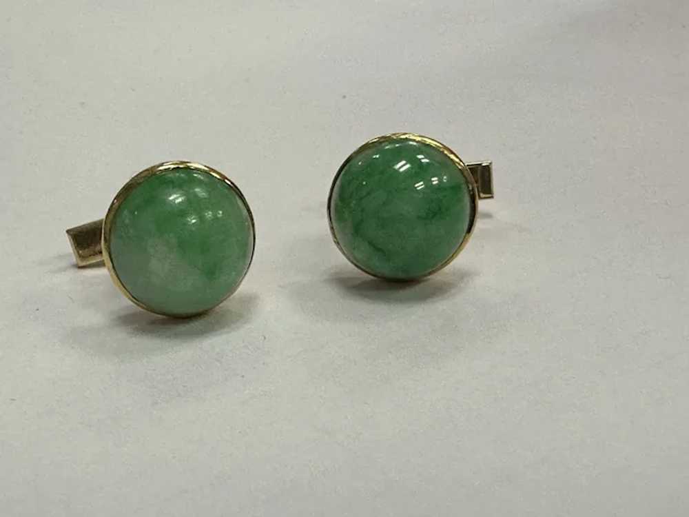 14k Apple Jade Cufflinks - image 7