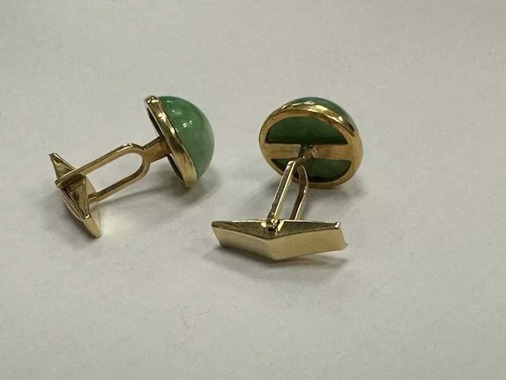 14k Apple Jade Cufflinks - image 8