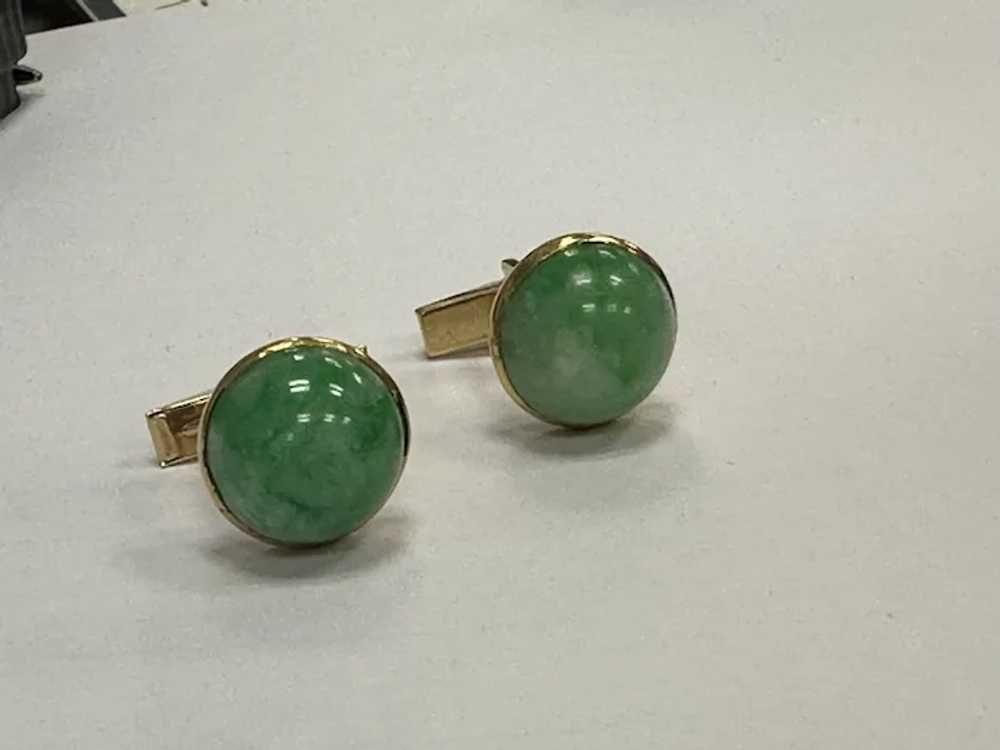 14k Apple Jade Cufflinks - image 9