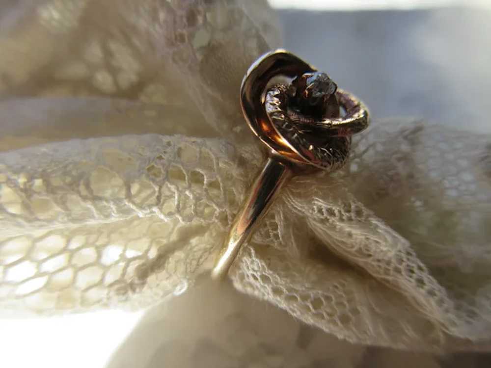Older vintage 10K Diamond Lovers Knot Ring - image 3