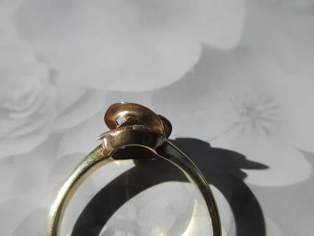 Older vintage 10K Diamond Lovers Knot Ring - image 5