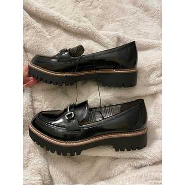 NWOT Chunky Shiny Black Platform Loafers