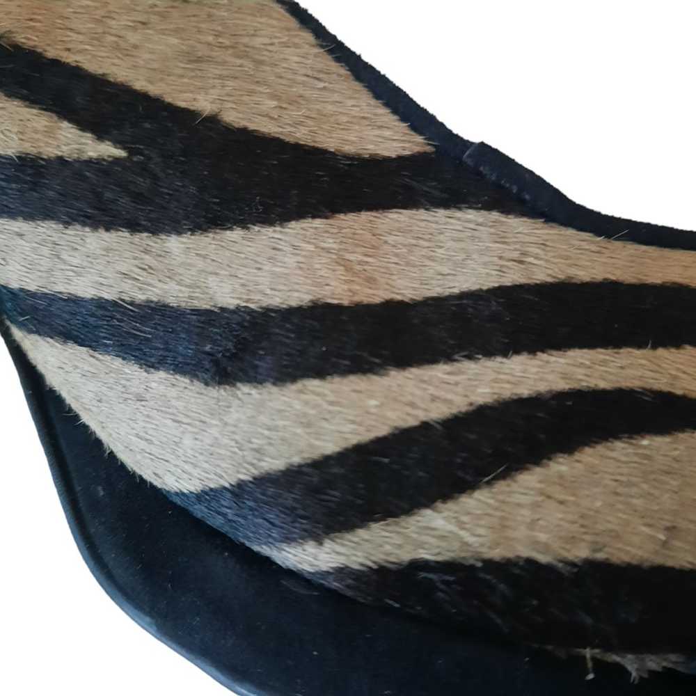 VANELI Zebra Print Calf Hair Leather Peep Toe Sli… - image 6