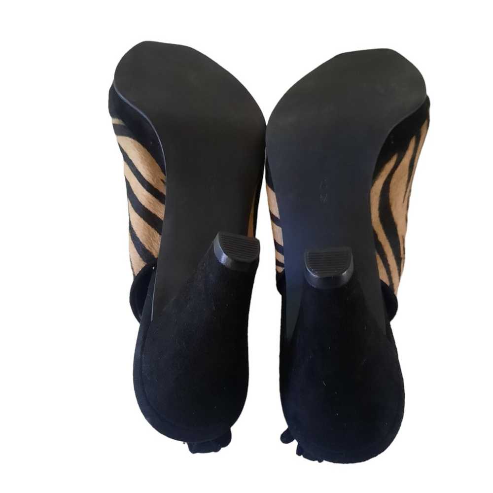 VANELI Zebra Print Calf Hair Leather Peep Toe Sli… - image 7