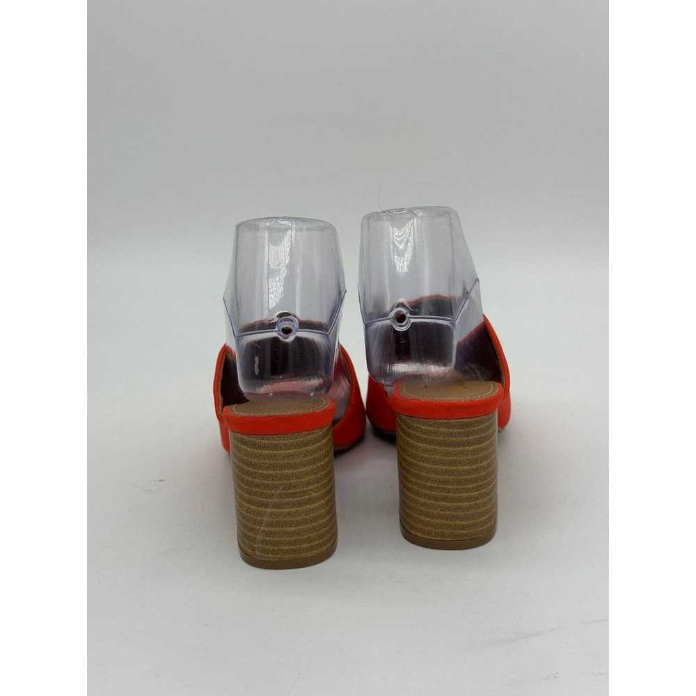 Lulus Heels Womens 5.5 Red Peep Toe Mules Blocked… - image 3