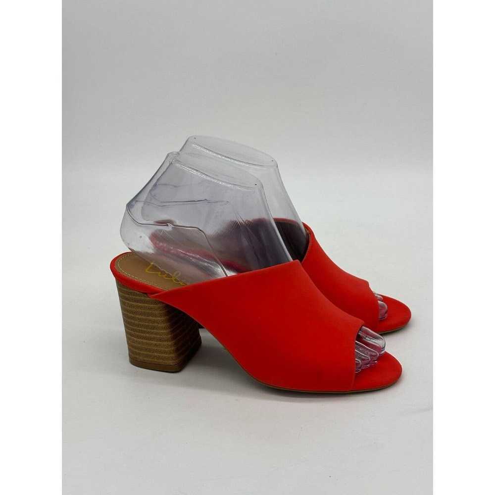 Lulus Heels Womens 5.5 Red Peep Toe Mules Blocked… - image 5