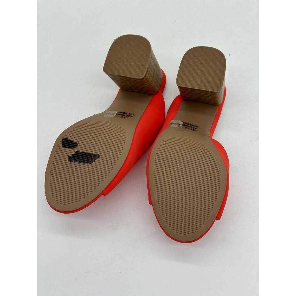 Lulus Heels Womens 5.5 Red Peep Toe Mules Blocked… - image 6