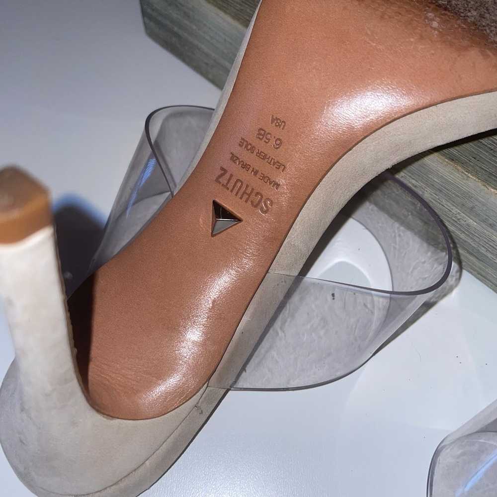 Schutz Ivory Suede and Clear Plastic Stiletto Hee… - image 8