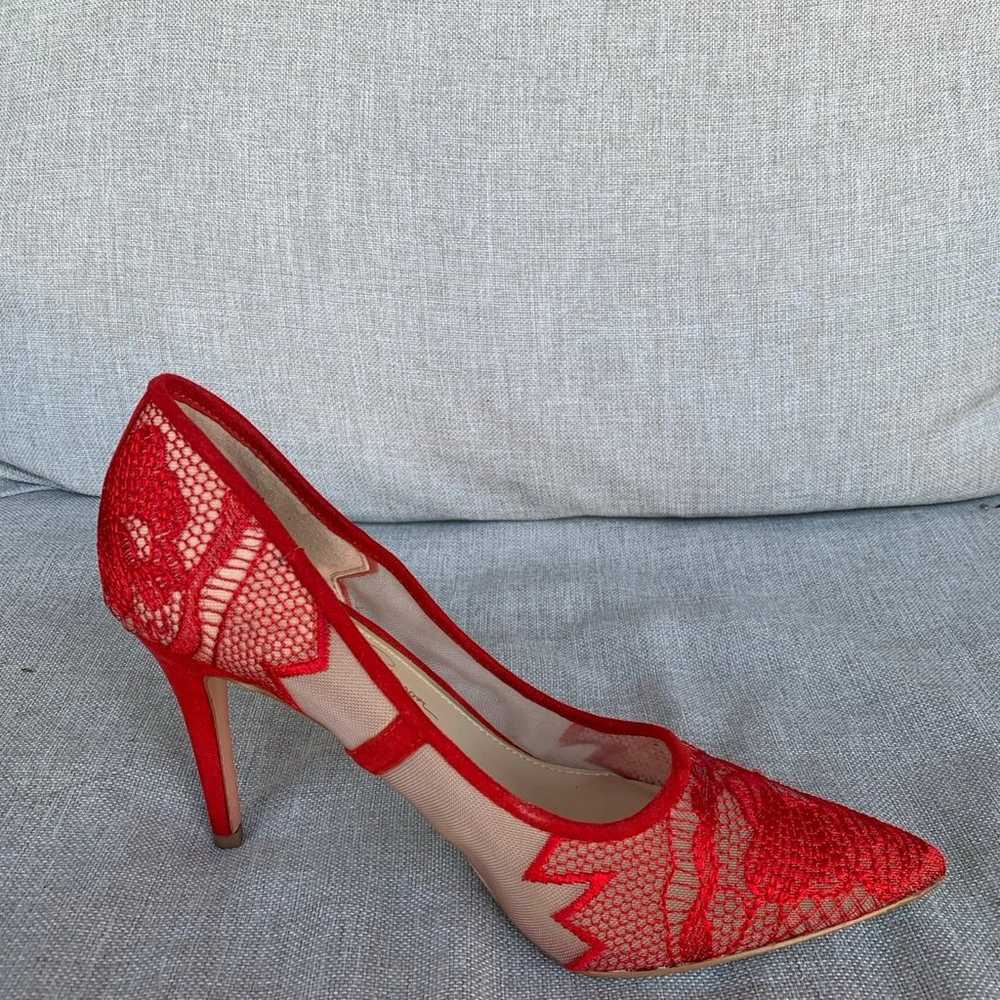 Jessica Simpson Red Pumps Embroidered Size 7 - image 2