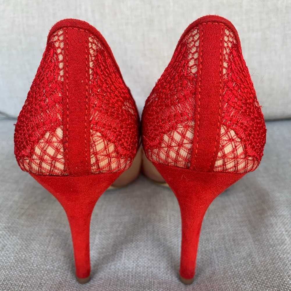 Jessica Simpson Red Pumps Embroidered Size 7 - image 4