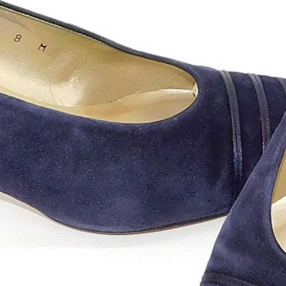 Pappagallo Blue Suede/Leather Heel Pump Size 8 - image 2