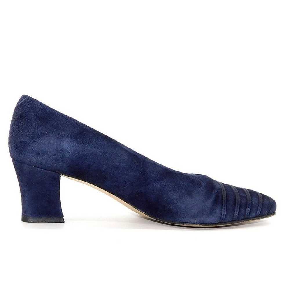Pappagallo Blue Suede/Leather Heel Pump Size 8 - image 3