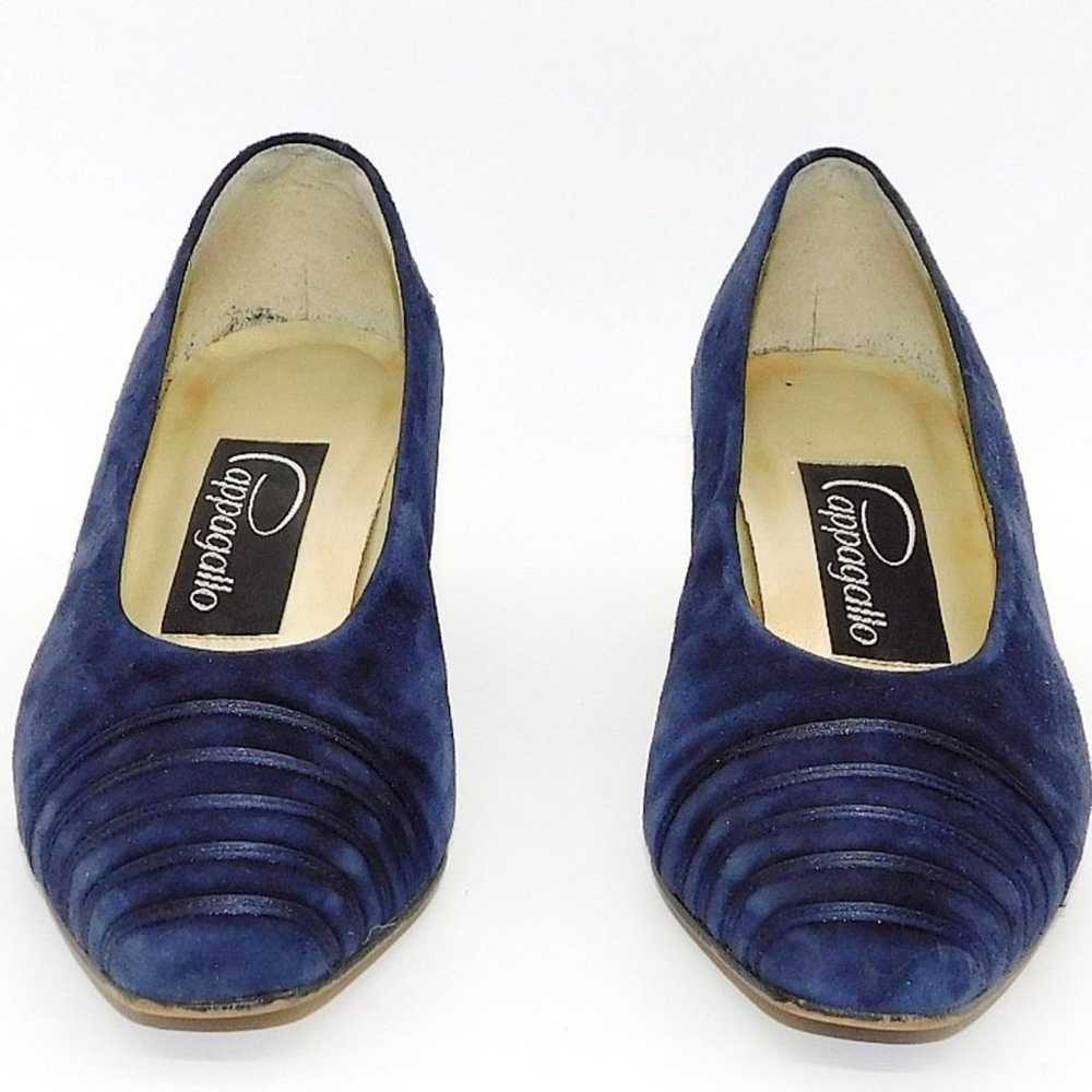 Pappagallo Blue Suede/Leather Heel Pump Size 8 - image 6