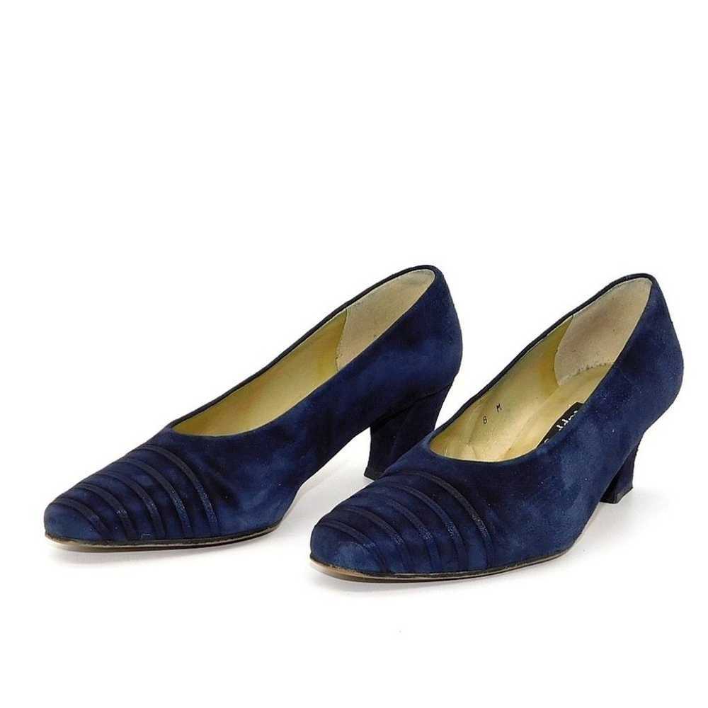 Pappagallo Blue Suede/Leather Heel Pump Size 8 - image 7