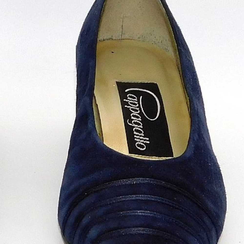 Pappagallo Blue Suede/Leather Heel Pump Size 8 - image 9
