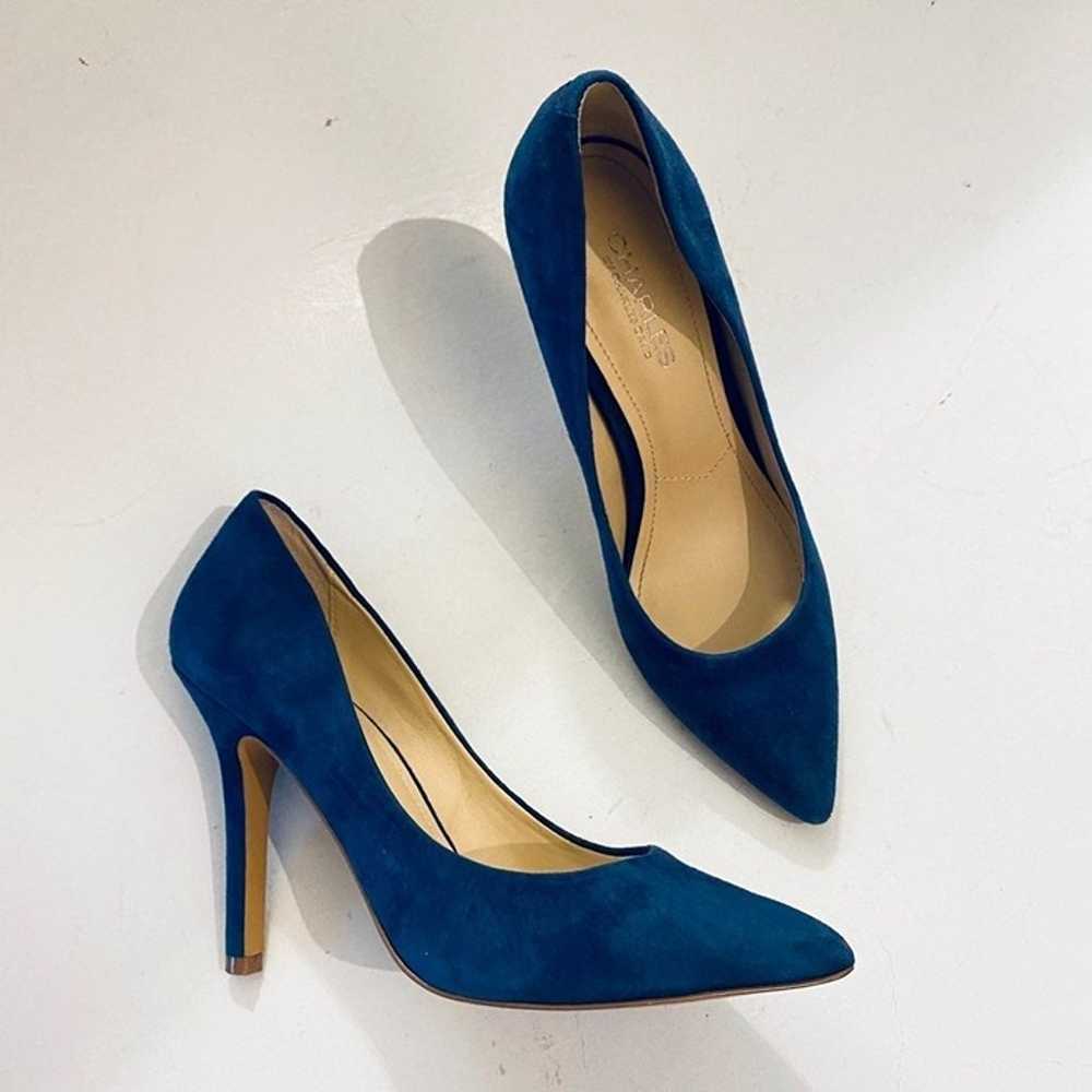 CHARLES by Charles David sz 7 navy Pumps suede he… - image 1