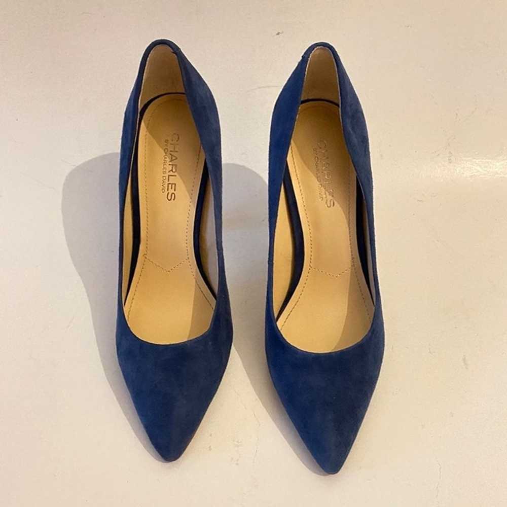 CHARLES by Charles David sz 7 navy Pumps suede he… - image 5