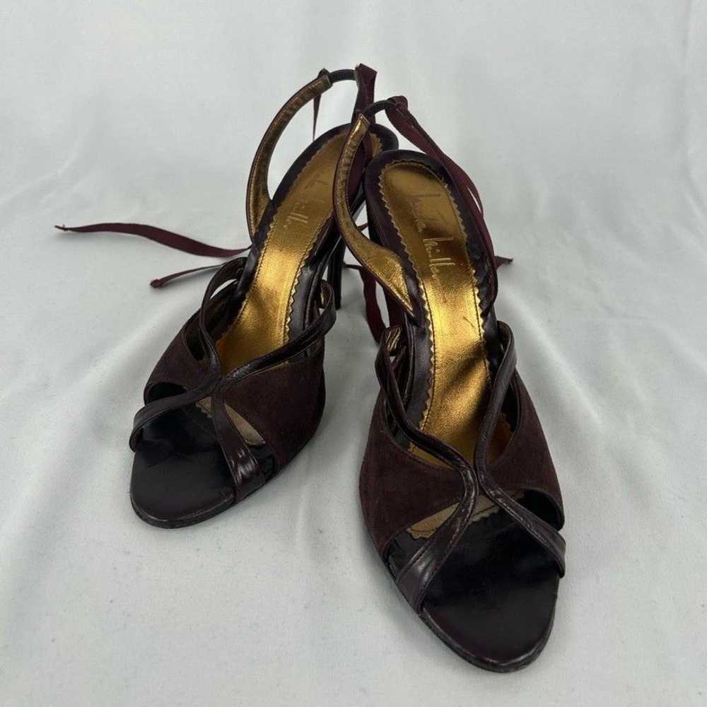 Nicole Miller Burgundy Maroon and Gold Strappy Sa… - image 1