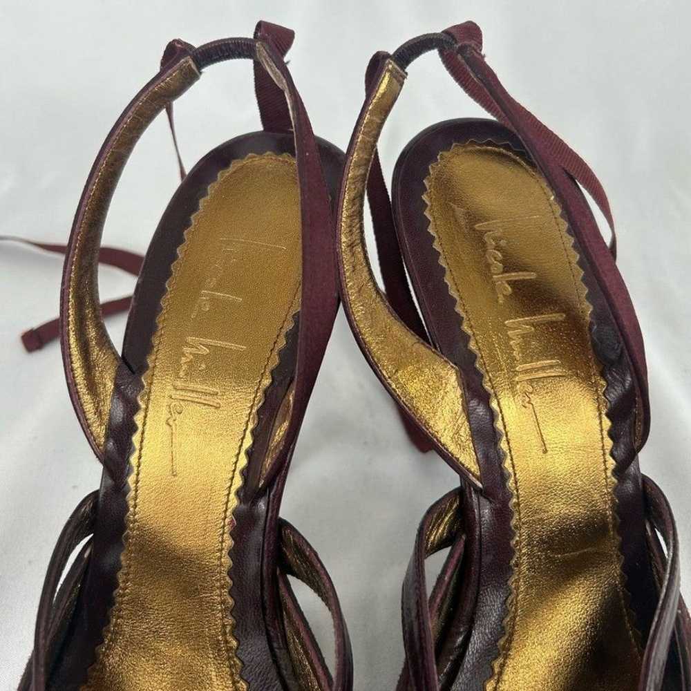Nicole Miller Burgundy Maroon and Gold Strappy Sa… - image 3