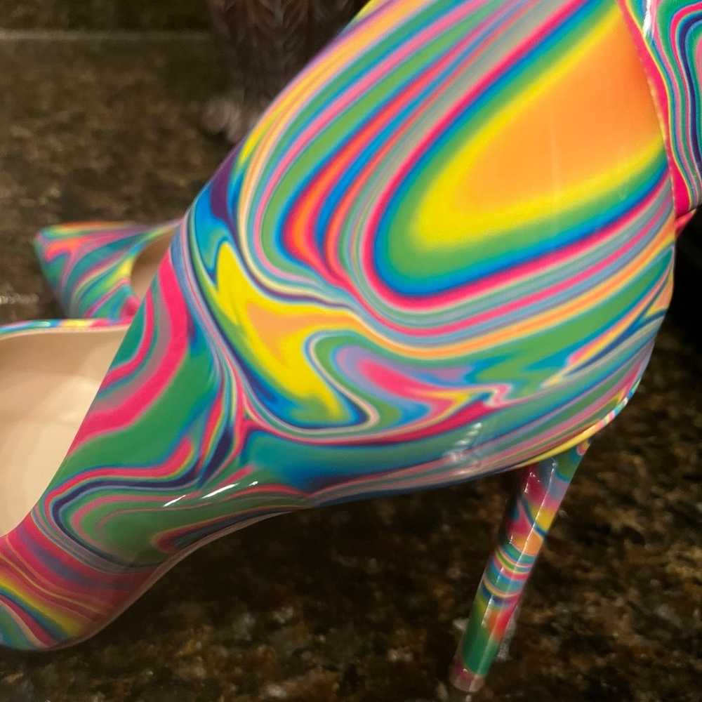 Anne Michelle rainbow abstract pumps heels - image 5