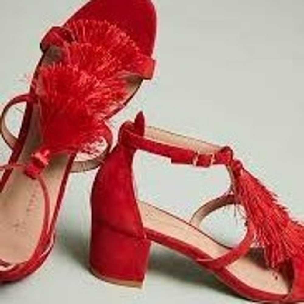 NWOB Anthropologie Tassel Heeled Sandals in Red, … - image 2