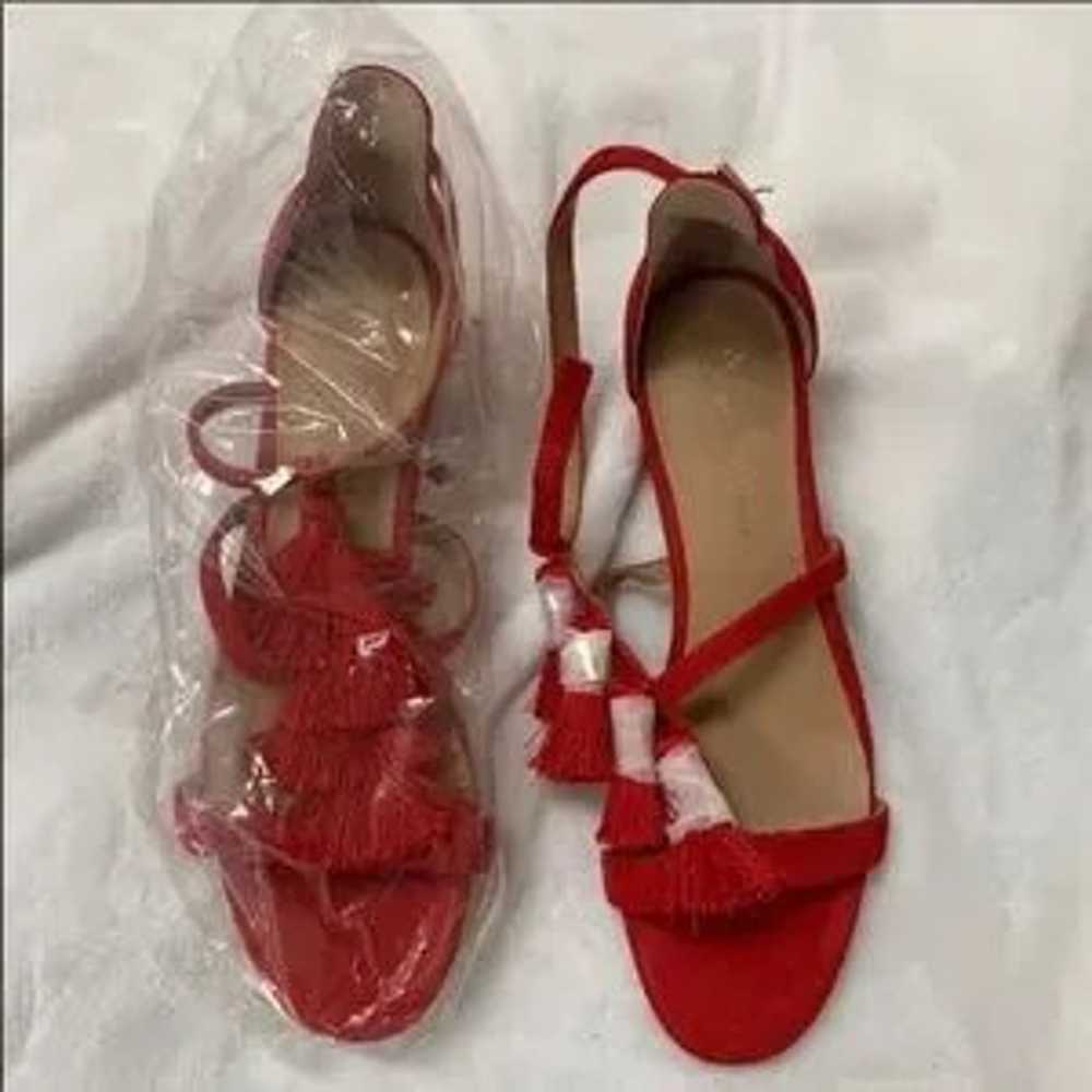 NWOB Anthropologie Tassel Heeled Sandals in Red, … - image 8